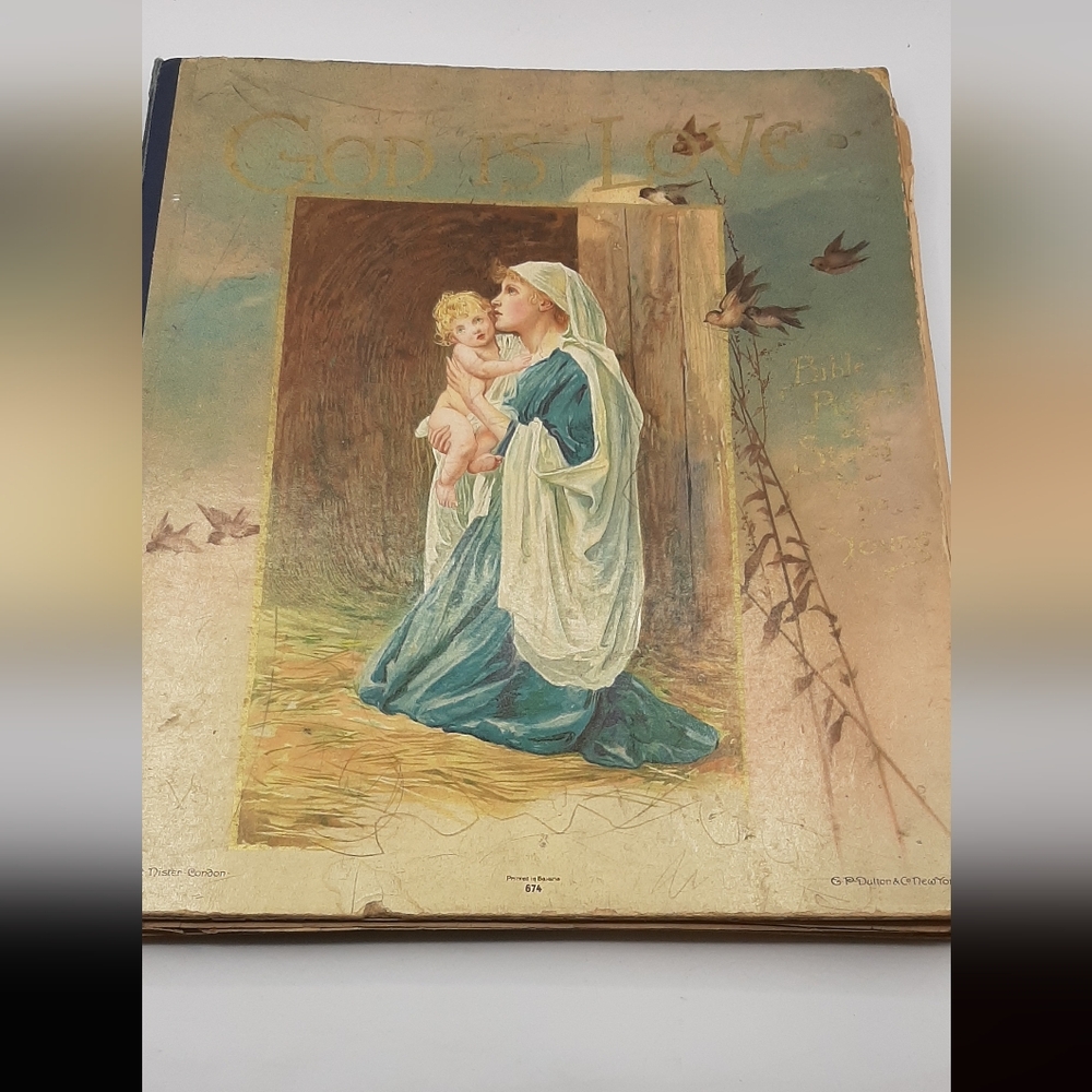 Antique God IS Love Bible Pictures and Stories for the Young Book 1895?